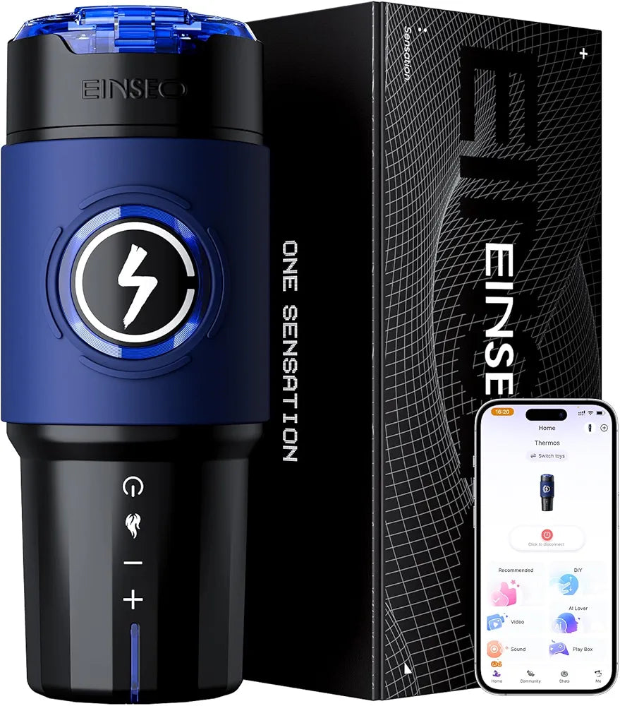 EINSEO AI-Powered App-Controlled Male Masturbator with 360° Heating, 5-Speed Thrusting, and Brushless Motor