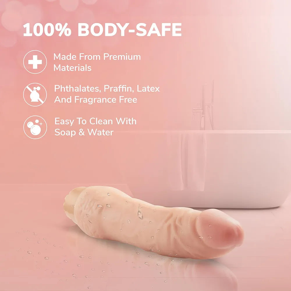 Eden 8.5-Inch Realistic Veined Vibrating Dildo with Flexible Base and Multi-Speed Stimulation