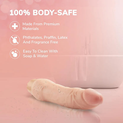 Eden 8.5-Inch Realistic Veined Vibrating Dildo with Flexible Base and Multi-Speed Stimulation
