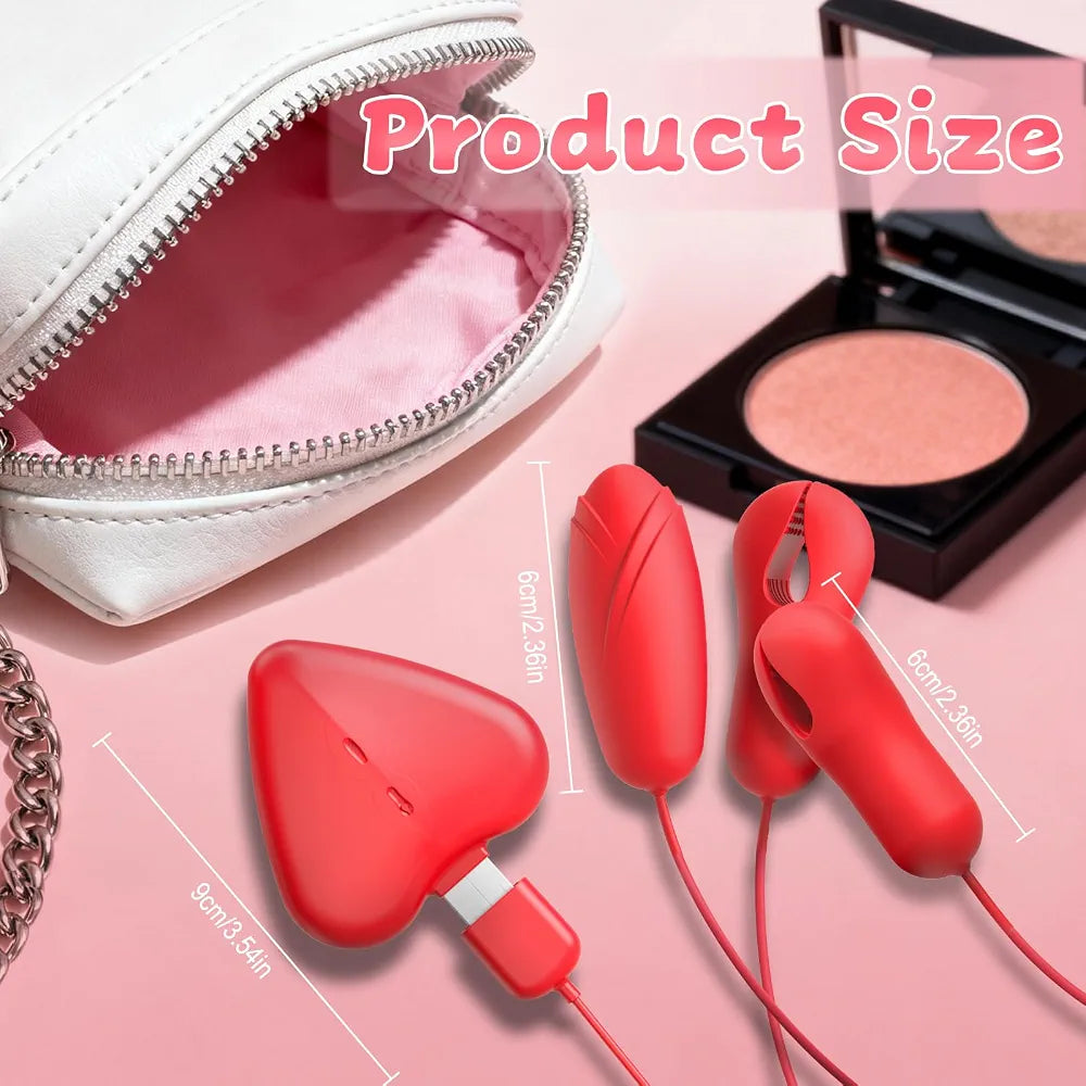 10-Mode Vibrating Nipple Clamps and Bullet Massager Set for Couples