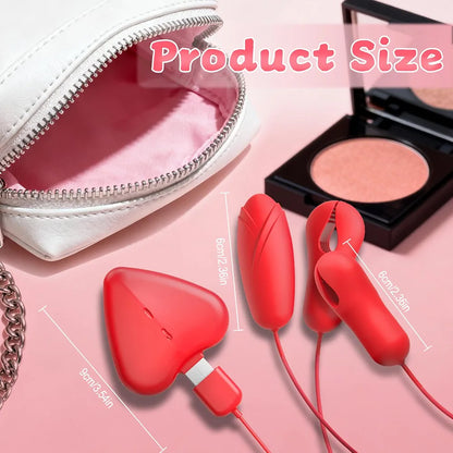 10-Mode Vibrating Nipple Clamps and Bullet Massager Set for Couples
