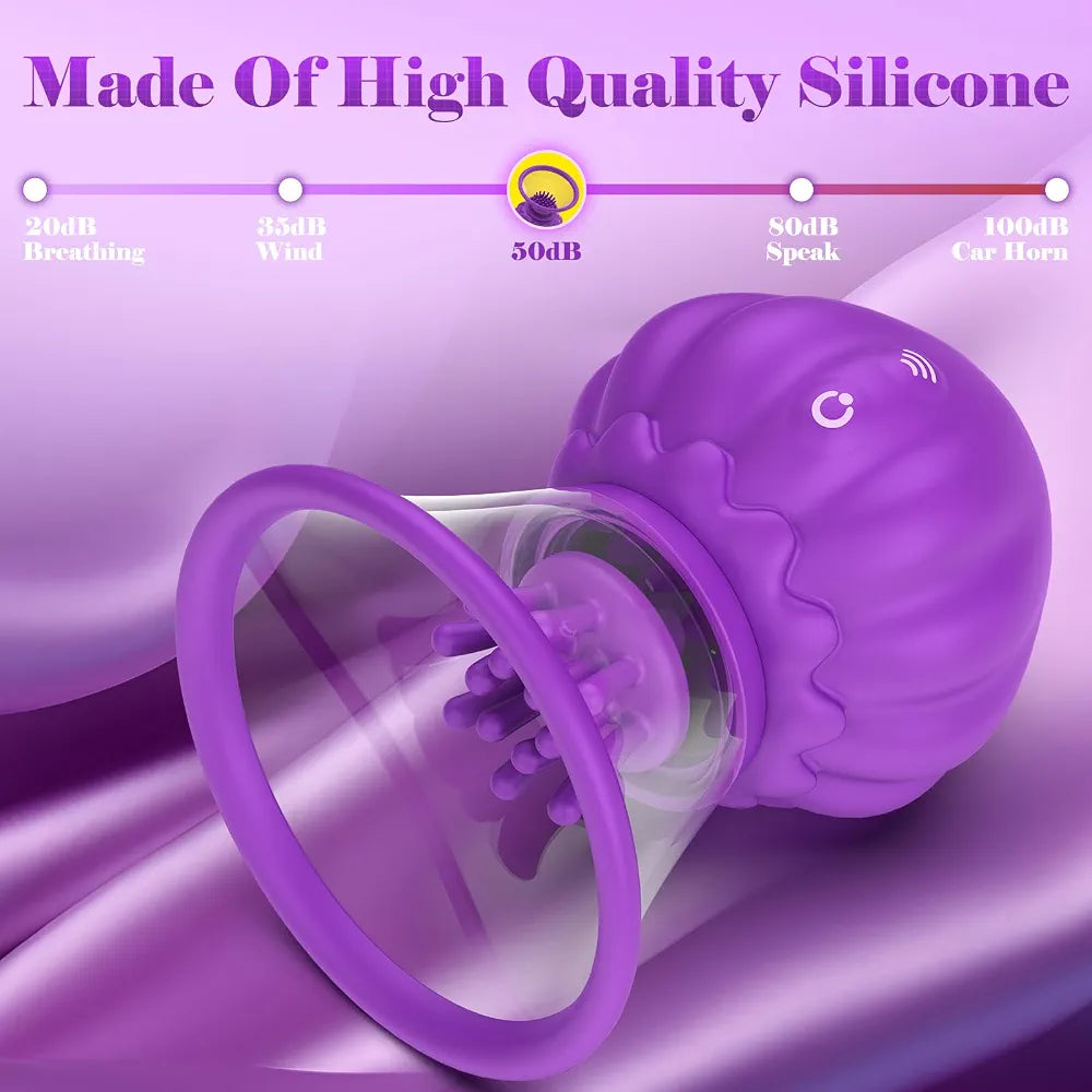 Silicone Jellyfish Vibrator with 10 Suction Modes and Rotating Clitoral Stimulator