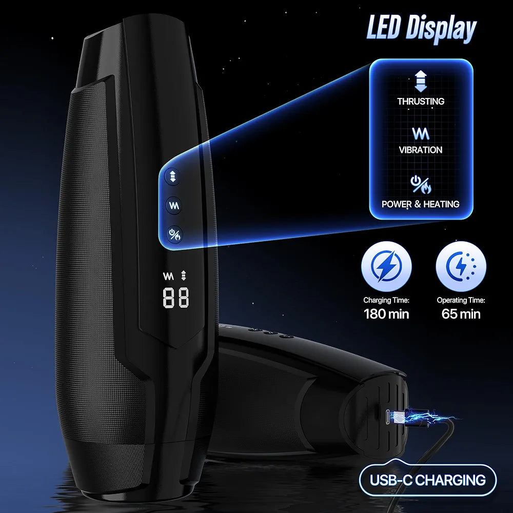 AI-Powered Interactive Male Masturbator with App Control, 360° Heating, 7 Vibration Modes, and Silent Motor