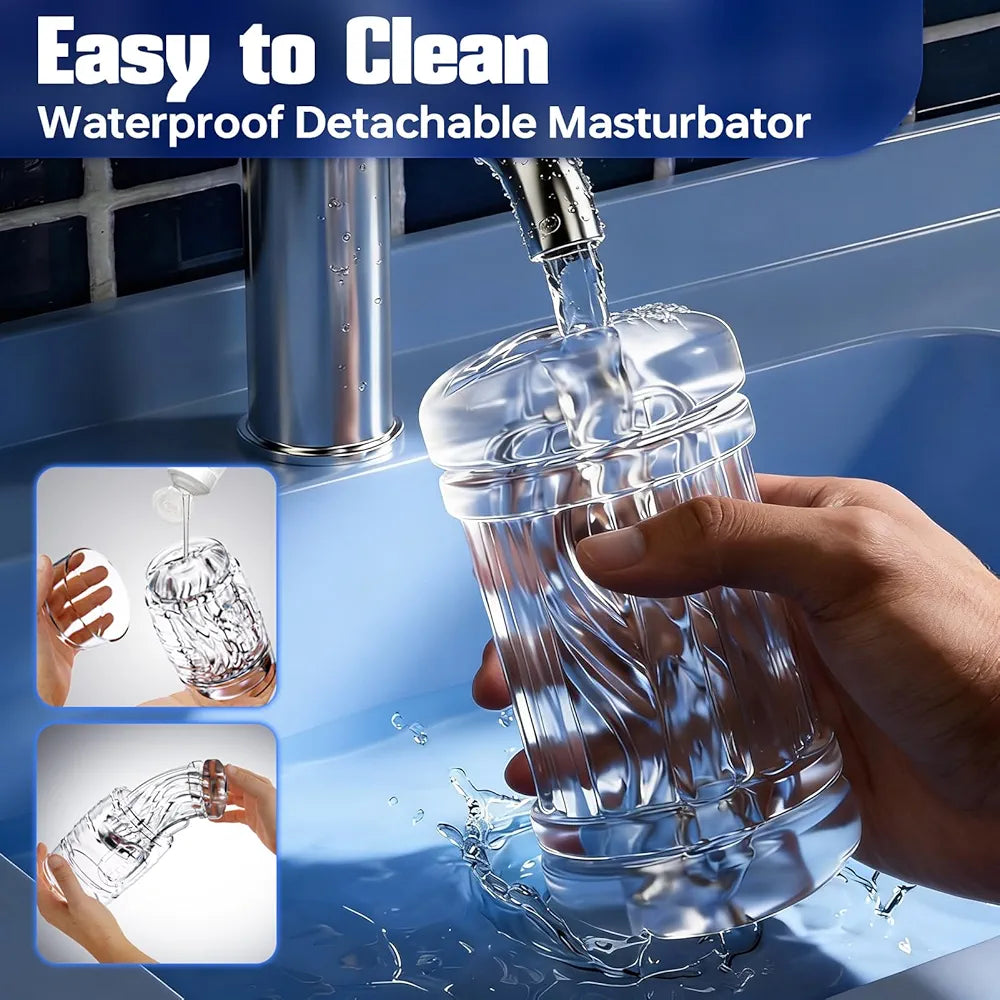 Realistic Dual-Sleeve Male Stroker with Suction and Open-Ended Design