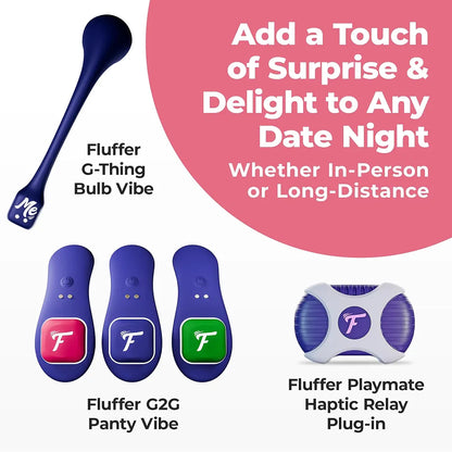 Motorbunny Fluffer G2G Wearable App-Controlled Panty Vibrator - Bluetooth Hands-Free Couples Stimulator, Purple