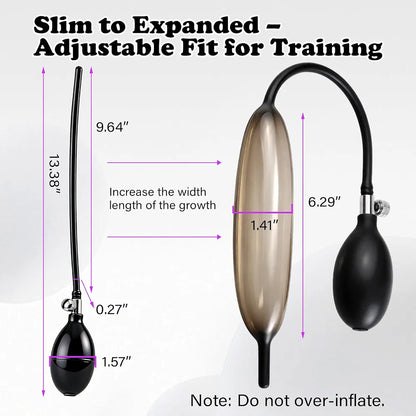 Inflatable Urethral Sounding Rod and Vibrator for Men - BDSM Stimulation Toy