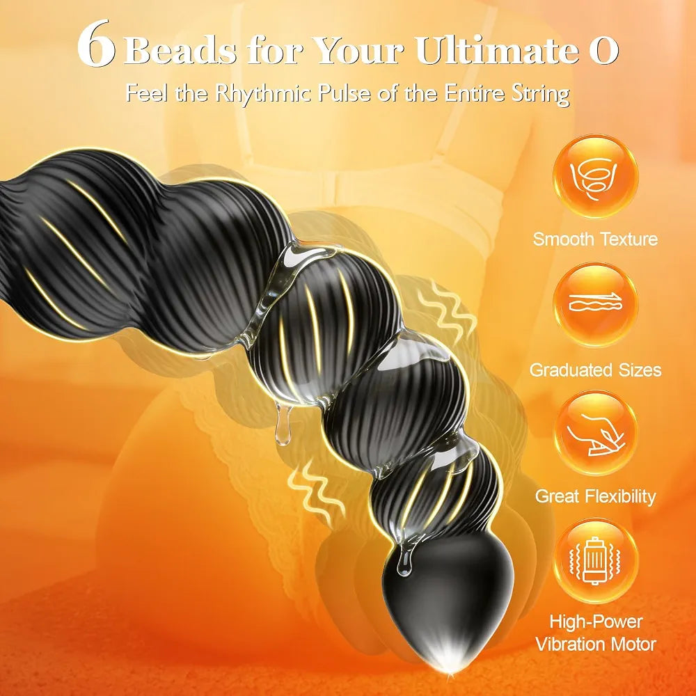 14-Inch Remote-Controlled Thrusting G-Spot Vibrator and Anal Bead Set