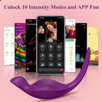 App-Controlled Wearable Panty Vibrator with 9 Vibration Modes for Clitoral Stimulation and Couples Play