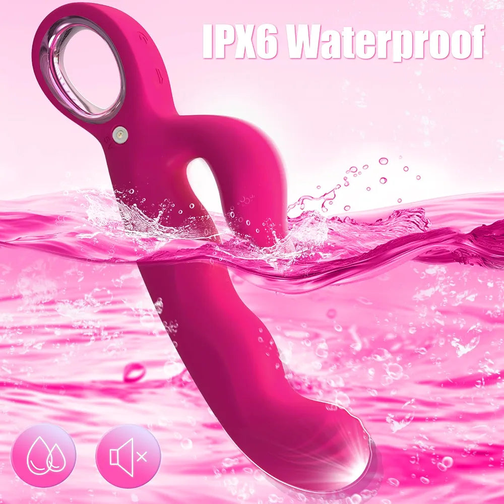 7-Mode Thrusting & Vibrating 3-in-1 G-Spot Dildo & Clitoral Stimulator - 8.3 Inch