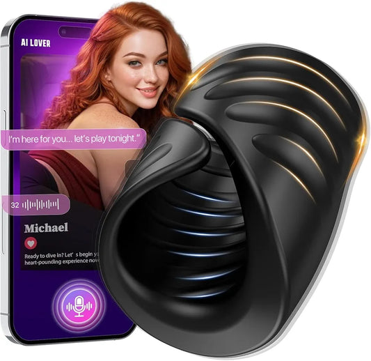 Smart App-Controlled Male Masturbator and Glans Trainer Vibrator