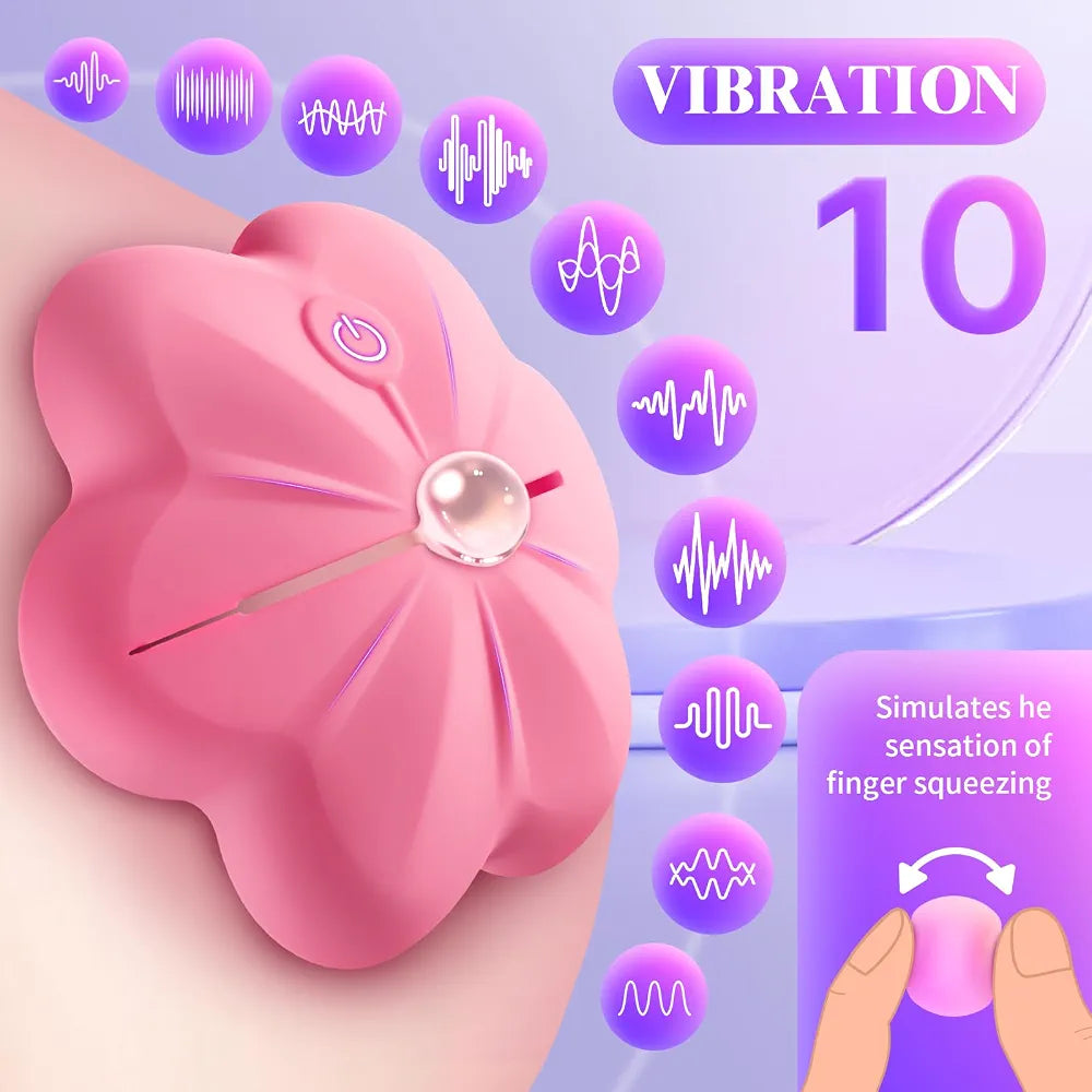 App-Controlled Vibrating Nipple Clamps with 10 Modes for Couples