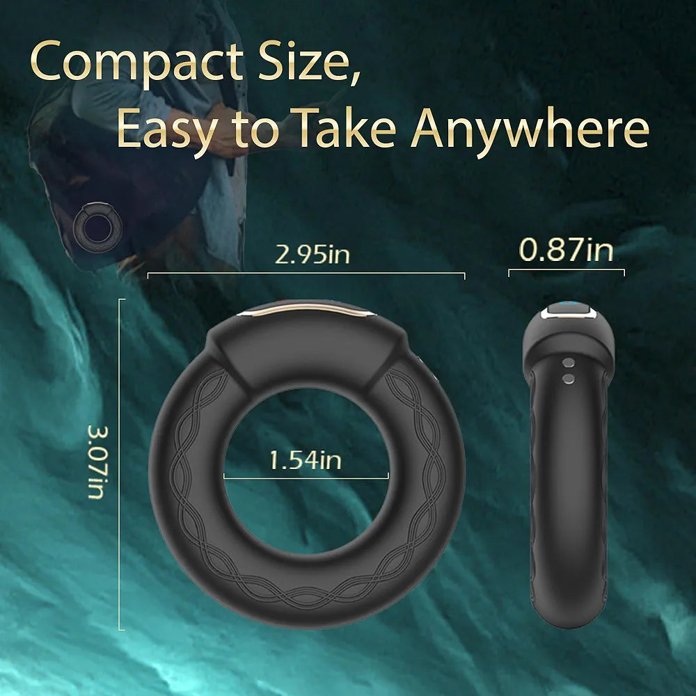 Luxonia Heated Vibrating Cock Ring with 9 Vibration Modes - Premium Silicone Male Enhancement Toy