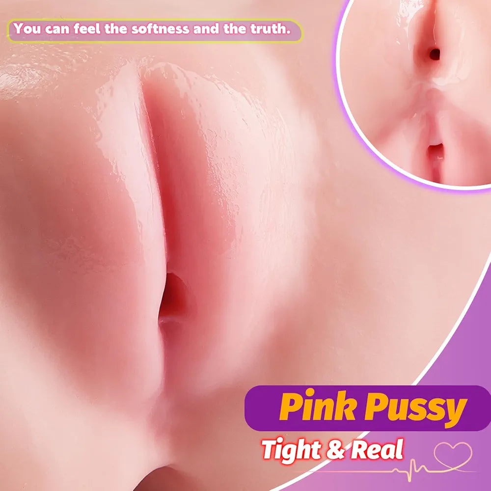 4.2LB Realistic Male Masturbator with 3D Textured Channel, Strong Suction, and Dual-Entry Design for Enhanced Stimulation