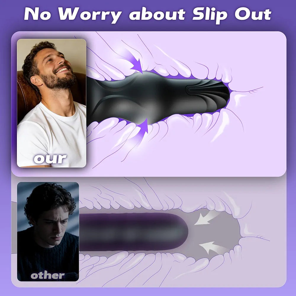 Premium Silicone Prostate Massager with 10 Vibration and Rotation Modes - Waterproof Anal Stimulator for All Experience Levels
