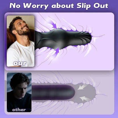 Premium Silicone Prostate Massager with 10 Vibration and Rotation Modes - Waterproof Anal Stimulator for All Experience Levels