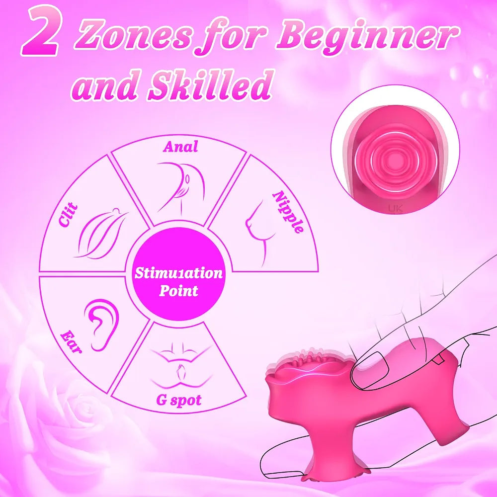Rose-Shaped App-Controlled Clitoral Stimulator with Dual Vibration Zones