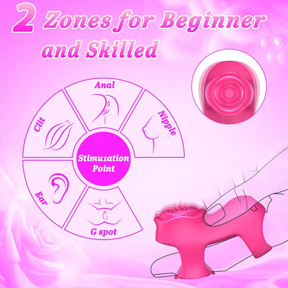 Rose-Shaped App-Controlled Clitoral Stimulator with Dual Vibration Zones