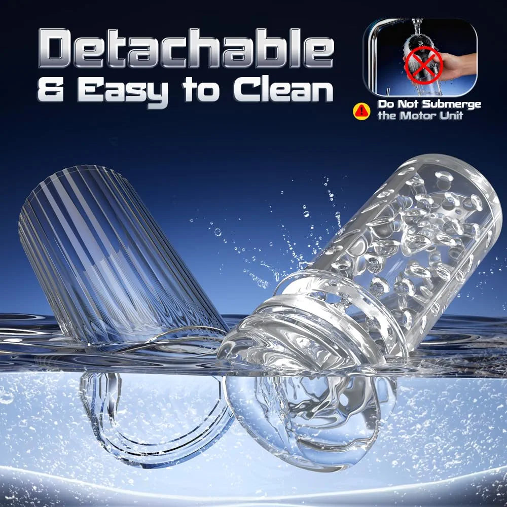 Automatic Rotating & Suction Male Masturbator Cup with LED Display and Textured Sleeve