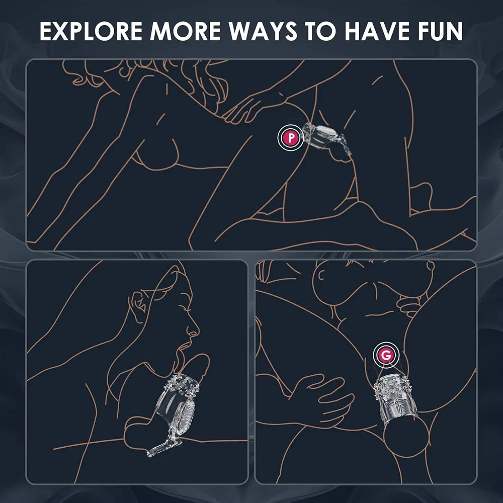 Dual-Pack Vibrating Cock Ring and Penis Sleeve Set for Couples
