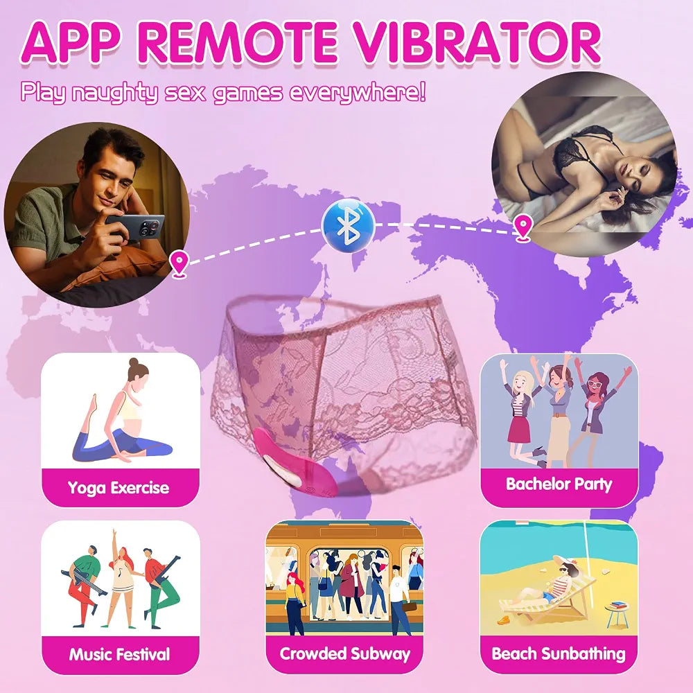 Wearable App-Controlled Panty Vibrator with 9 Modes for Couples