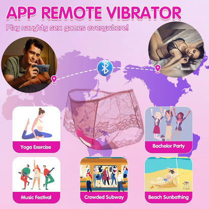 Wearable App-Controlled Panty Vibrator with 9 Modes for Couples