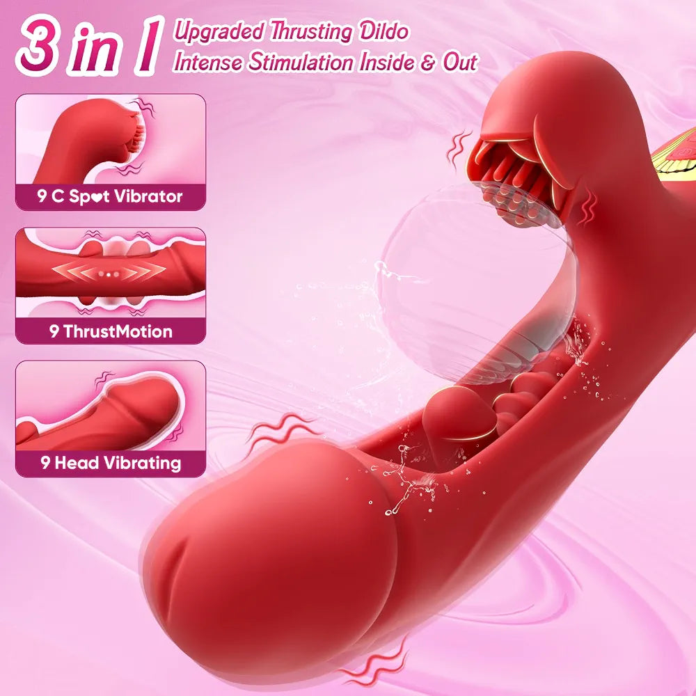 Dual-Stimulation Rabbit Vibrator with Realistic Texture and G-Spot Thrusting Function