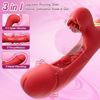 Dual-Stimulation Rabbit Vibrator with Realistic Texture and G-Spot Thrusting Function