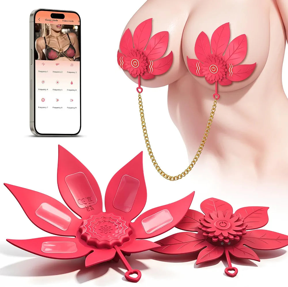 Adjustable Vibrating Nipple Clamps with 9 Modes for Couples
