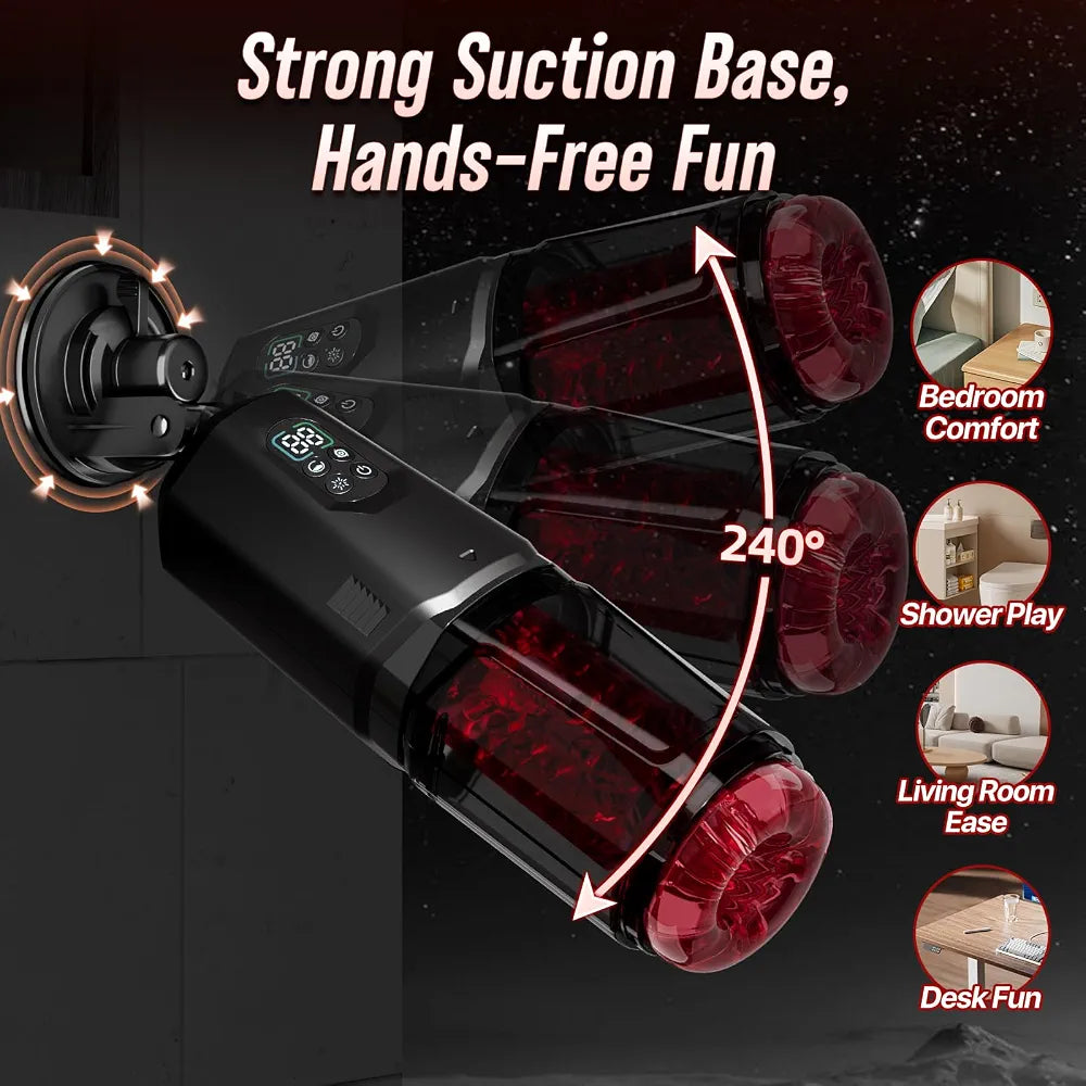 EINSEO AI-Sync Hands-Free Male Masturbator with 7 Thrusting, Rotating, Licking, and Vibrating Modes