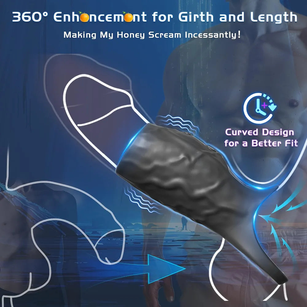 Premium Silicone Vibrating Penis Sleeve and Cock Ring for Enhanced Stimulation