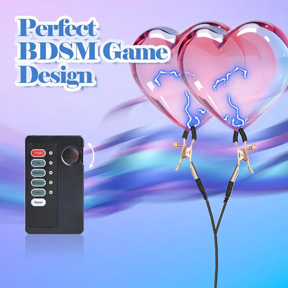 Adjustable Electric Vibrating Nipple and Clitoral Stimulation Clamps for BDSM Play