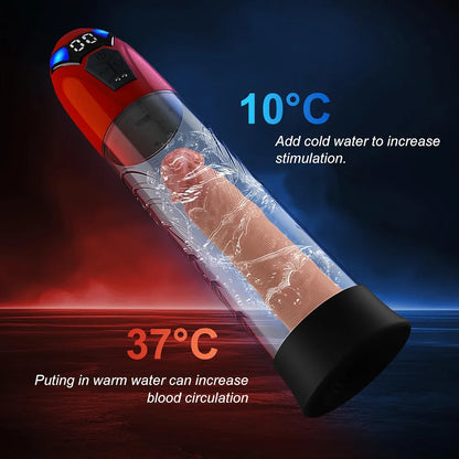 Automatic 2-in-1 Electric Penis Pump Enlarger and Masturbator with 10 Training Modes and Accessories