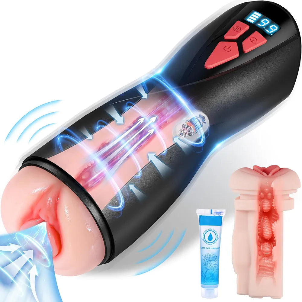 Automatic Male Masturbator with LCD Display, 9 Vibration & 5 Suction Modes