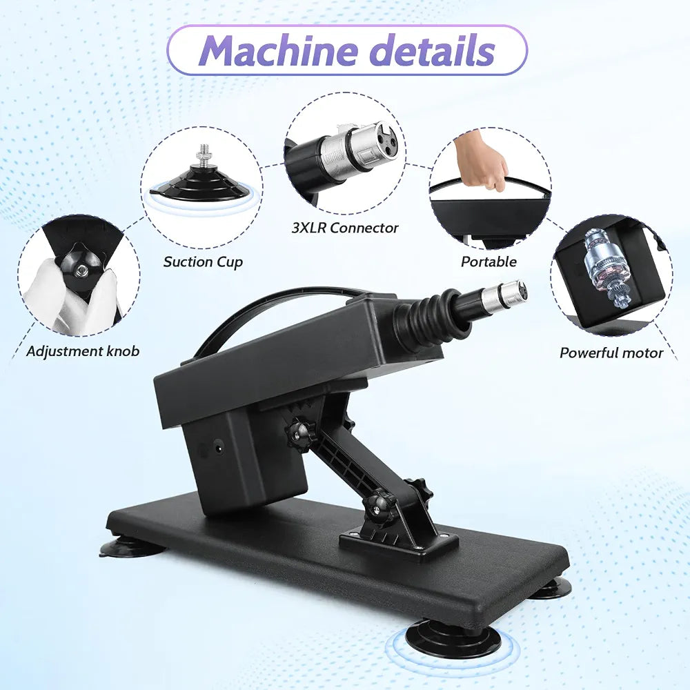 Automatic Thrusting Sex Machine with Suction Cup Adapter and 3XLR Connector for Couples