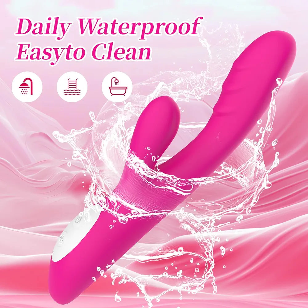 Dual-Motor Heated Wand Massager with 9 Vibration Modes for Targeted Clitoral and G-Spot Stimulation