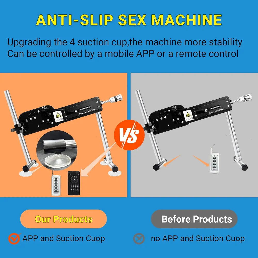 Automatic Thrusting Dildo Machine with 18 Modes, Suction Adapter, and Ultra-Quiet Adjustable Settings