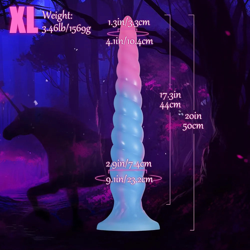 20-Inch Extra-Long Silicone Fantasy Dildo with Suction Cup Base for G-Spot and Prostate Stimulation