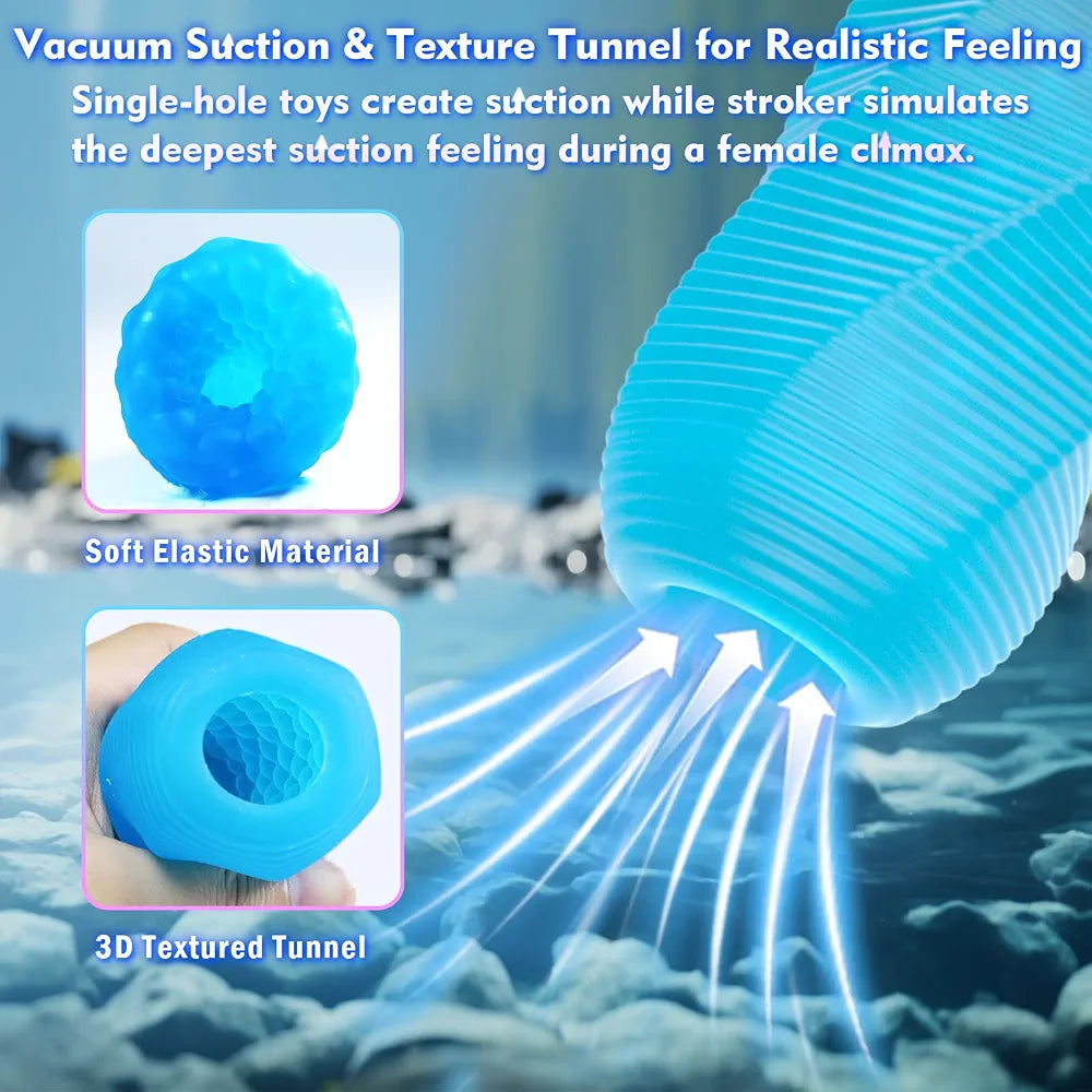 Ultra-Soft Textured Spinning Masturbator for Men with Storage Case