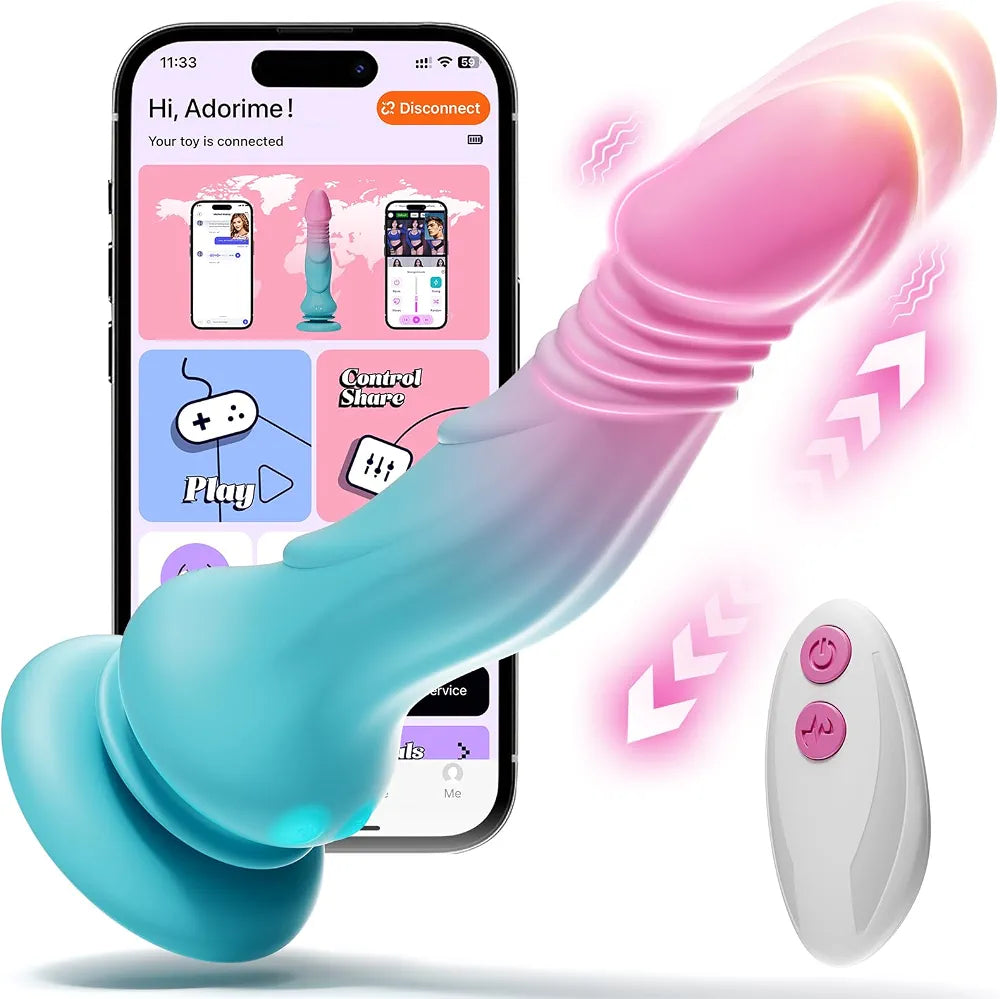 7.5-Inch Realistic Thrusting G-Spot Vibrating Dildo with Suction Cup and 9 Modes for Women
