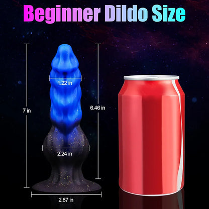 7-Inch Silicone Fantasy Dragon Knot Dildo with Suction Cup for Prostate and G-Spot Massage