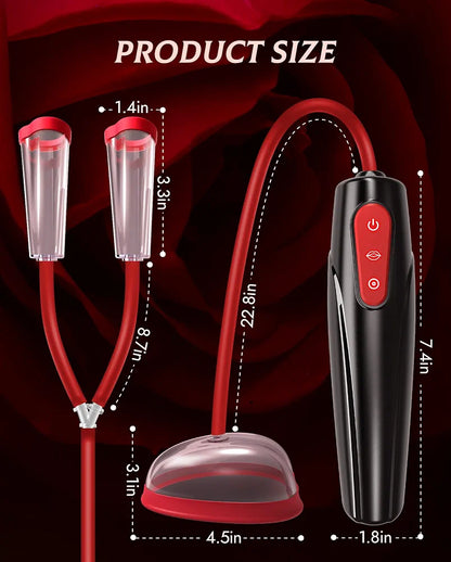 Electric Vacuum Clitoral and Nipple Stimulator with 7 Vibration Modes and 3 Suction Intensities
