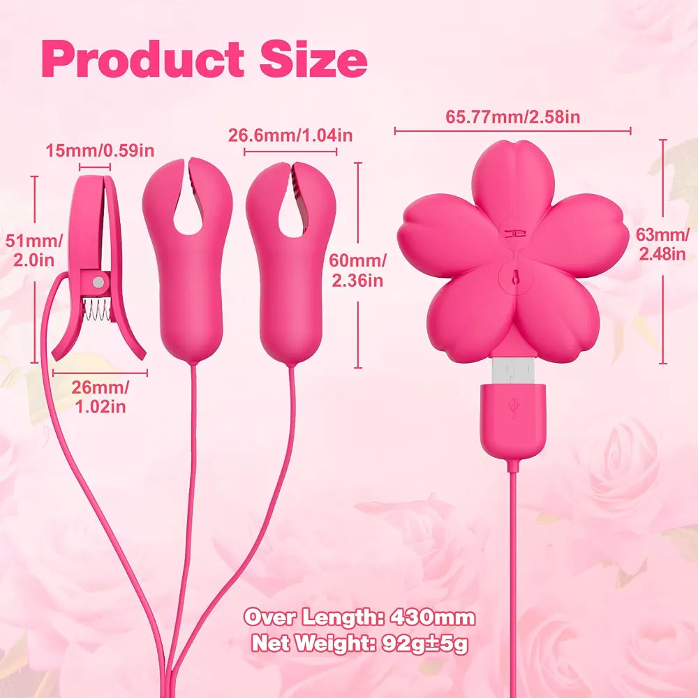 Adjustable Nipple Clamps with Vibrating Stimulation for Couples