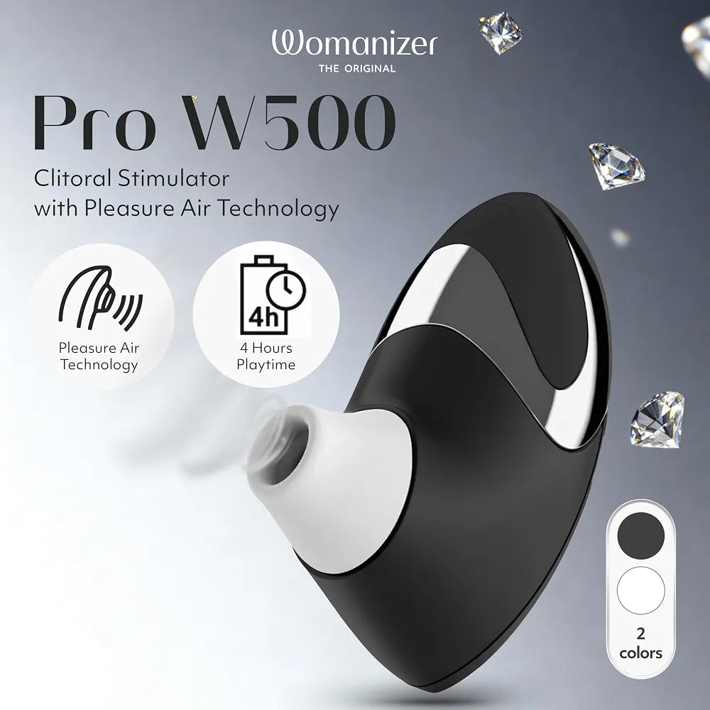 Womanizer W500 Premium Clitoral Suction Vibrator - 12 Intensity Levels, Waterproof Personal Massager