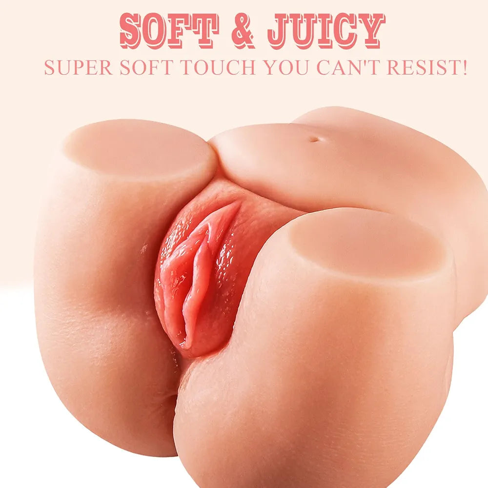 Lifelike 2.43lbs Compact Dual-Entry Male Masturbator with Realistic Soft Texture