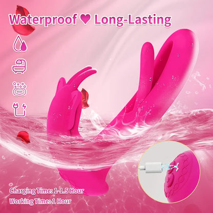 Butterfly Remote-Controlled Wearable G-Spot and Clitoral Vibrator with 9 Flapping and 9 Vibration Modes
