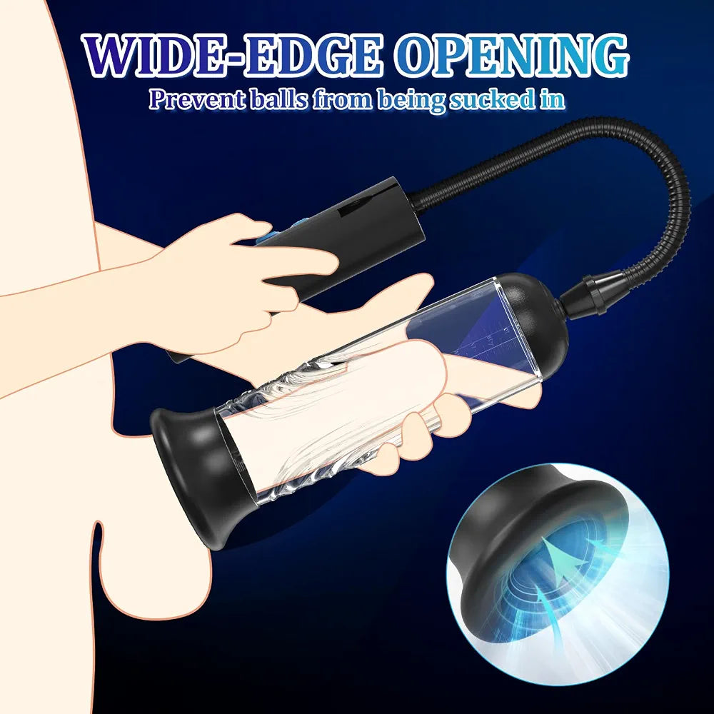 Automatic Vacuum Penis Enlargement Pump with 3 Intensities and Integrated Masturbation Stroker