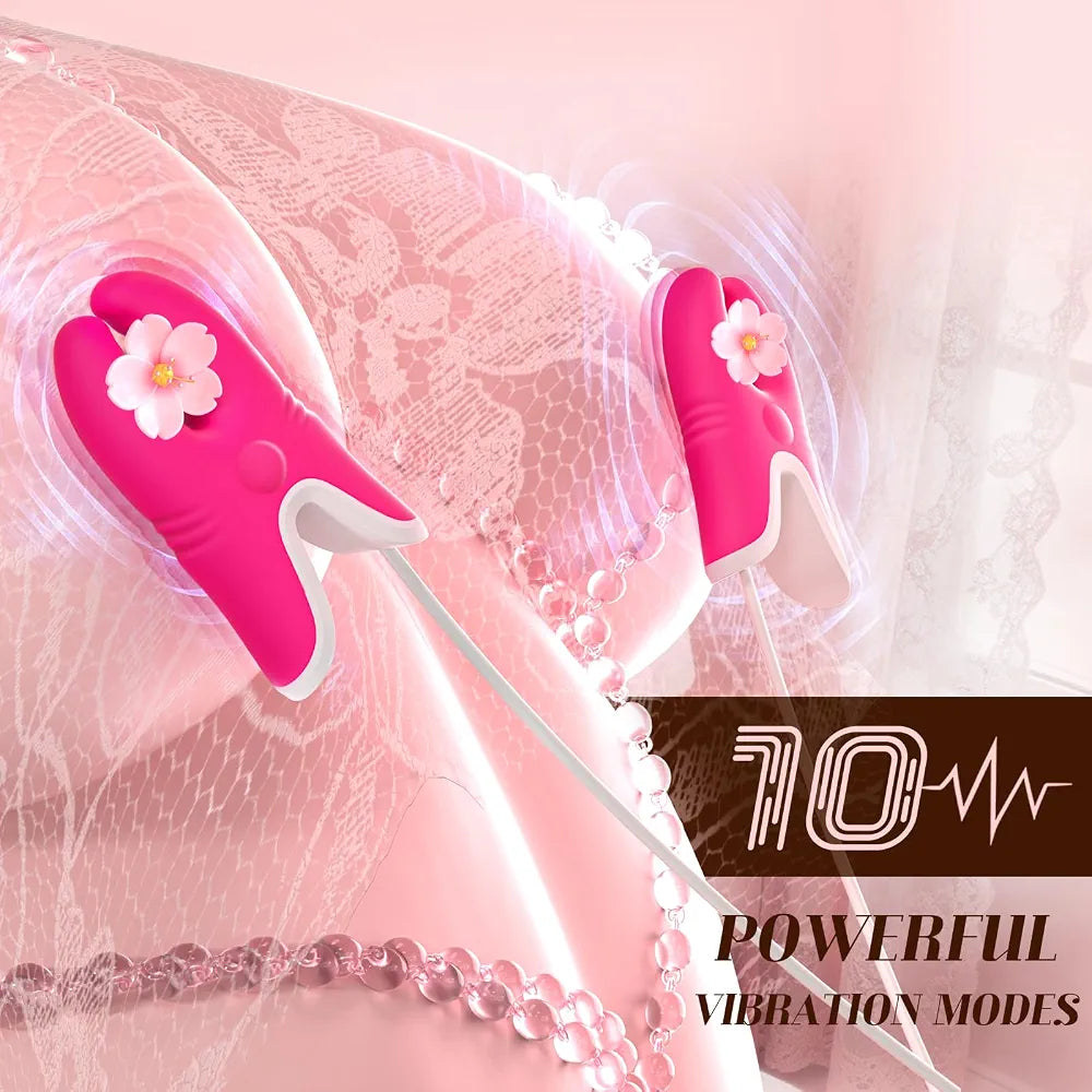 Rechargeable Waterproof Clitoral Suction Vibrator and Adjustable Nipple Clamps Set