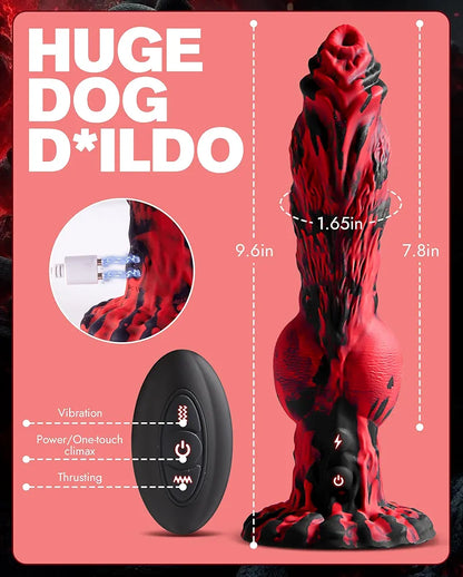 9.6" Fantasy Monster Thrusting & Vibrating Dildo with App Remote Control