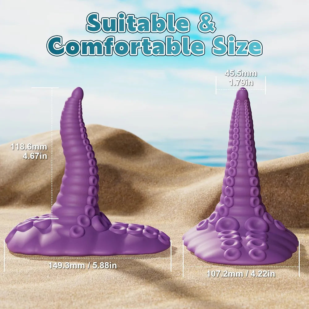 10-Mode Vibrating Fantasy Tentacle Dildo with Suction Cup - Silicone Dragon G-Spot and Anal Stimulator