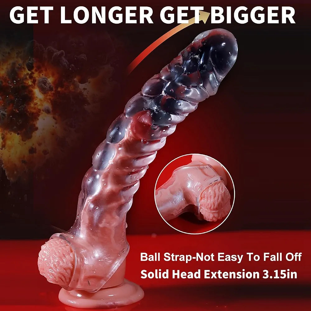 Realistic 3.15-Inch Penis Extender and Girth Enhancer Sleeve for Men
